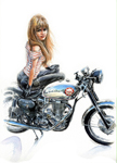 Bridget with a BSA Gold Star.
